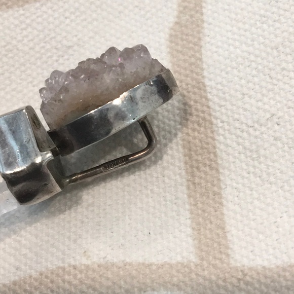 Vintage Druzy & Rock Crystal Pendant - Picture 5 of 9